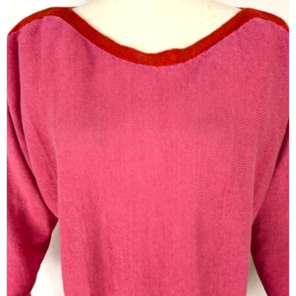 Eileen Fisher Women's LG Pink Organic Linen Boat Neck Sweater - Picture 3 of 7
